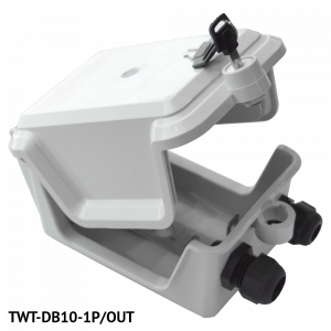 Outdoor distribution box for one connection module, 10 pairs